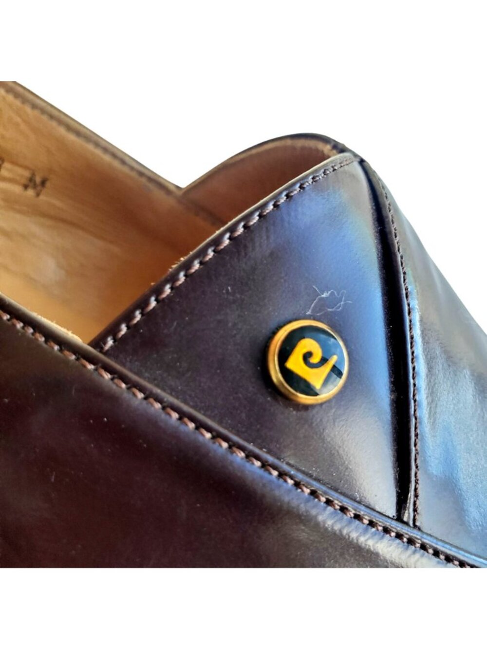 Vintage 1970s Pierre Cardin Brown Patent Leather Loafers Sz 8/9.5 - Picture 7 of 12